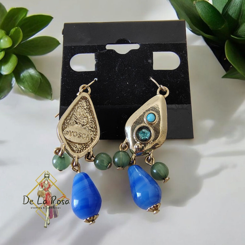 Vintage Signed Yosca Cluster Earrings